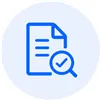 MLADU Document and Magnifying Glass Blue Icon